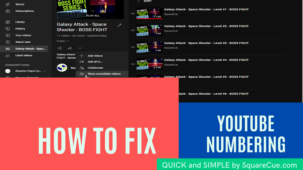 How to Fix YouTube Playlist Numbering YouTube Thumbnail
